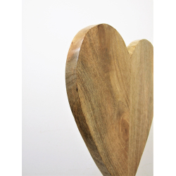 Serce z drewna mango na podstawie XL 90cm